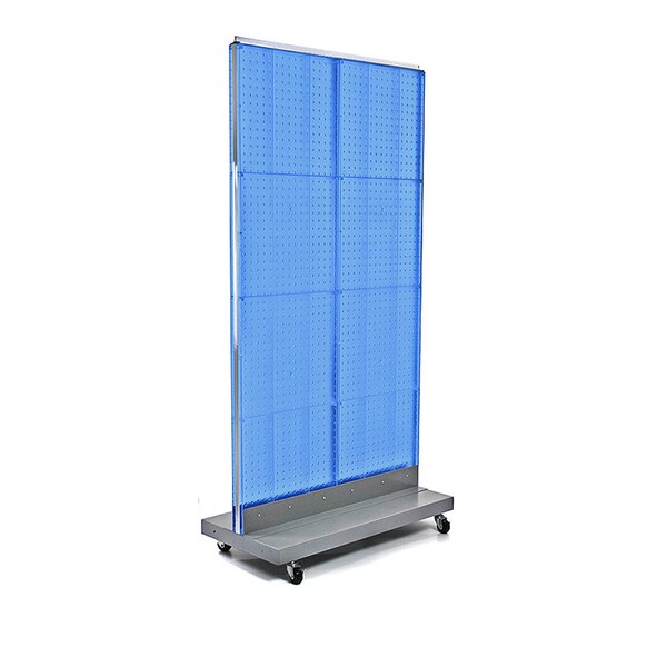 Azar Displays Two-Sided Double Pegboard Floor Display on Wheeled Base 700732-BLU - main